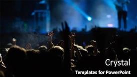  Presentation with live music concert - Presentation theme consisting of crowd-partying-stage-lights-live background and a black colored foreground