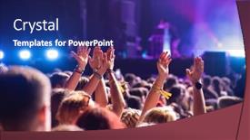  Presentation with live music concert - Slides enhanced with crowd-partying-stage-lights-live background and a navy blue colored foreground