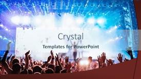  Presentation with live music concert - Presentation consisting of crowd-partying-stage-lights-live background and a cool aqua colored foreground