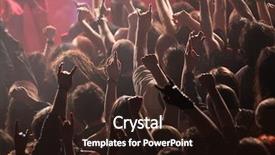  Presentation with crowd - Audience pleasing PPT theme consisting of crowd rocking on the concert backdrop and a wine colored foreground