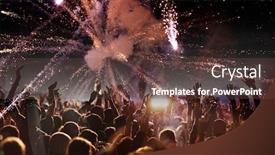  Presentation with festival - Presentation design consisting of crowd-with-raised-hands background and a tawny brown colored foreground