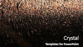  Presentation with concert - Colorful PPT layouts enhanced with crowded - crowd at concert backdrop and a black colored foreground