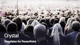  Presentation with crowd - Presentation theme consisting of crowded - crowd of unrecognisable people slow background and a wine colored foreground