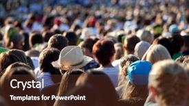  Presentation with concert - Theme consisting of crowded - large crowd of people watching background and a tawny brown colored foreground