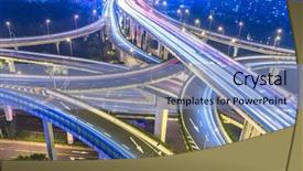  Presentation with flyover - Amazing slide deck having crowded cars driving at flyover backdrop and a light blue colored foreground