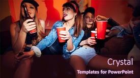  Presentation with corner - Beautiful PPT theme featuring crowded corner in club backdrop and a wine colored foreground