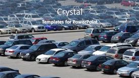  Presentation with parking lot - Audience pleasing presentation consisting of crowded-parking-lot-in-downtown backdrop and a ocean colored foreground