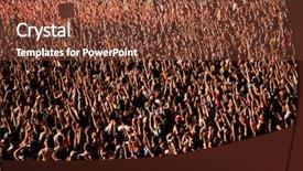  Presentation with concert music master - PPT layouts having crowded people - crowd at concert - summer background and a  colored foreground