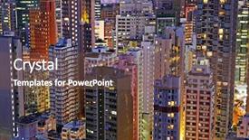  Presentation with capacity building - Presentation theme with crowded residential building in night background and a tawny brown colored foreground