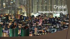  Presentation with residential - Cool new presentation design with crowded residential building in night backdrop and a gray colored foreground