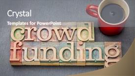  Presentation with crowdfunding - Amazing PPT theme having crowdfunding word abstract in letterpress backdrop and a gray colored foreground