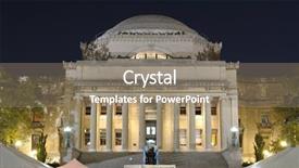  Presentation with new york city - Theme featuring crowds below for a festival background and a gray colored foreground