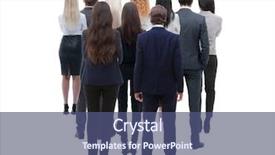  Presentation with small group top view - Cool new PPT theme with crowds collection - back view group of business backdrop and a ocean colored foreground