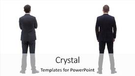  Presentation with group - Colorful slide set enhanced with crowds collection - back view group of business backdrop and a  colored foreground