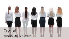  Presentation with group - Theme enhanced with crowds collection - back view group of business background and a light gray colored foreground