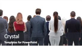  Presentation with group - Beautiful theme featuring crowds collection - back view group of business backdrop and a  colored foreground