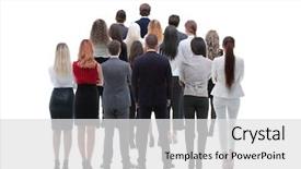  Presentation with group - Beautiful PPT layouts featuring crowds collection - back view group of business backdrop and a light gray colored foreground