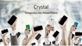  Presentation with crowd - Colorful presentation enhanced with crowds collection - crowd of people with phone backdrop and a  colored foreground