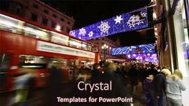  Presentation with circus - Slides featuring crowds doing their festive shopping at a very busy oxford circus central london showing movement blur background and a wine colored foreground
