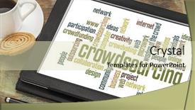  Presentation with coffee cup - Colorful slide deck enhanced with fine wall texture background in relief material backdrop and a mint green colored foreground