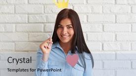  Presentation with paper heart book - Beautiful slides featuring crown and a pink heart backdrop and a light blue colored foreground