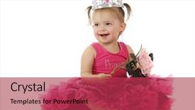  Presentation with baby girl welcome - Amazing slides having crown and her pink princess backdrop and a red colored foreground