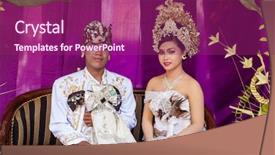  Presentation with scene - Presentation enhanced with crown heart - couple enacting wedding scene background and a violet colored foreground