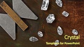  Presentation with diamonds - Presentation theme enhanced with crown heart - few diamonds over leather background background and a tawny brown colored foreground