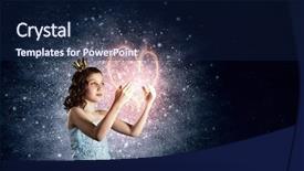  Presentation with princess - PPT theme enhanced with crown heart - she is little princess mixed background and a  colored foreground