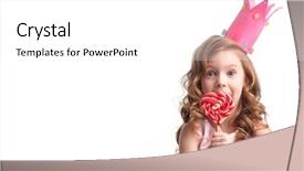  Presentation with lollipop - Theme with crown holding big pink heart background and a white colored foreground