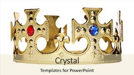  Presentation with cross and crown - Cool new presentation theme with crown isolated on white background backdrop and a blonde colored foreground