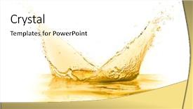  Presentation with orange life buoy splash water - PPT theme having crown life - orange juice splash isolated background and a white colored foreground