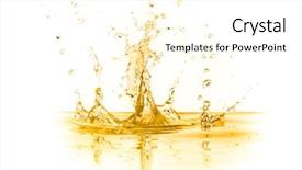  Presentation with orange life buoy splash water - Beautiful slide set featuring crown life - orange juice splash isolated backdrop and a cream colored foreground