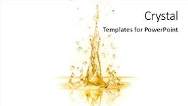  Presentation with orange juice - Slide set consisting of crown life - orange juice splash isolated background and a  colored foreground