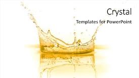  Presentation with orange life buoy splash water - Beautiful slides featuring crown life - orange juice splash isolated backdrop and a white colored foreground