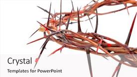  Presentation with thorns - Amazing theme having crown made of thorns isolated backdrop and a sky blue colored foreground