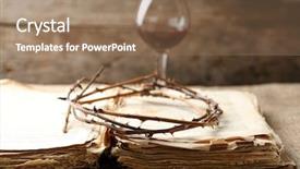  Presentation with thorn - Colorful slide set enhanced with crown of thorns and bible backdrop and a coral colored foreground