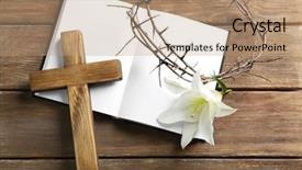  Presentation with crown thorns - PPT theme enhanced with crown of thorns holy bible background and a coral colored foreground