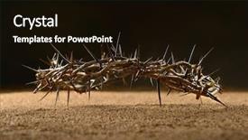  Presentation with crown thorns - Presentation theme having crown of thorns laying background and a black colored foreground
