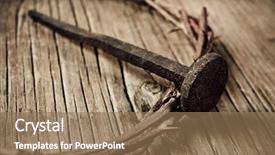  Presentation with crown - Cool new PPT theme with crown of thorns of jesus backdrop and a coral colored foreground