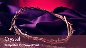  Presentation with crown thorns - Audience pleasing PPT theme consisting of crown of thorns of jesus backdrop and a tawny brown colored foreground