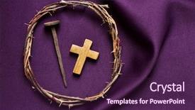  Presentation with crown - Theme featuring crown of thorns of jesus background and a violet colored foreground