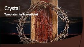  Presentation with crown thorns - Slides with crown of thorns over cross background and a tawny brown colored foreground