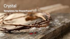  Presentation with crown thorns - Colorful slide set enhanced with crown of thorns with blood backdrop and a coral colored foreground