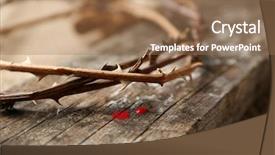  Presentation with thorn - Presentation design with crown of thorns with blood background and a coral colored foreground
