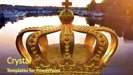  Presentation with crown - Amazing presentation theme having crown on a bridge backdrop and a tawny brown colored foreground