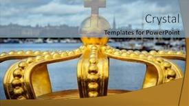  Presentation with crown - Cool new PPT layouts with crown-on-skeppsholmsbron backdrop and a light blue colored foreground