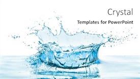 Presentation with water splash - Presentation theme consisting of crown-shaped-blue-water-splash background and a white colored foreground