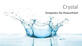  Presentation with water splash - PPT theme having crown-shaped-water-splash background and a white colored foreground