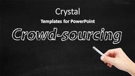  Presentation with crown - PPT theme featuring crown-sourcing-on-blackboard background and a black colored foreground